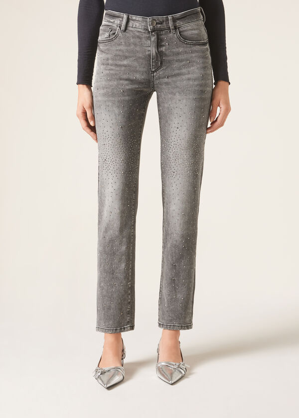 Calzedonia Vaqueros Rectos con Strass