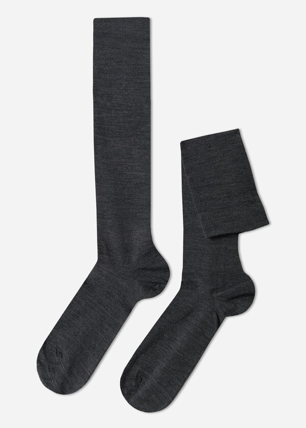 Calzedonia Calcetines Largos de Hombre en Lana y Algodón