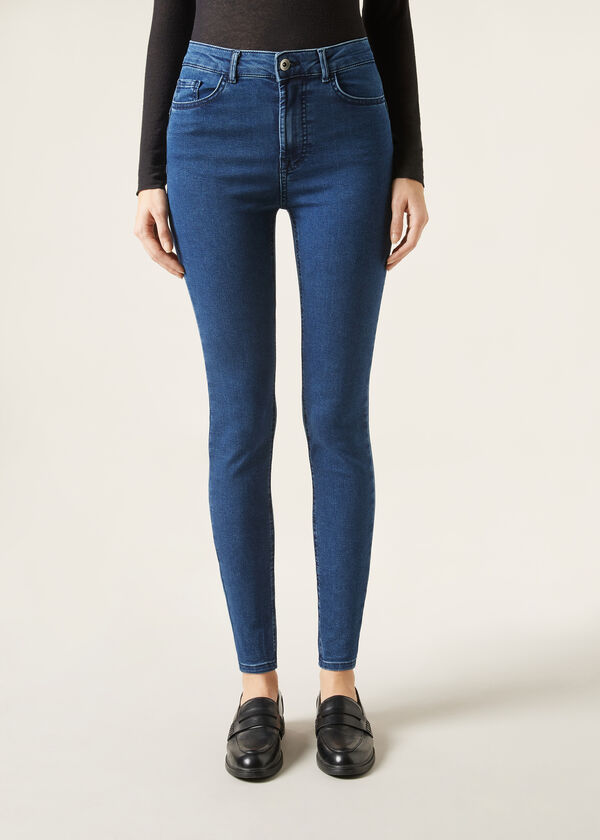 Calzedonia Vaqueros Push Up Skinny de Cintura Alta Soft Touch