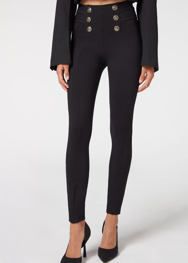 Calzedonia Pantalón Sailor Efecto Shapping Con Detalle Botones