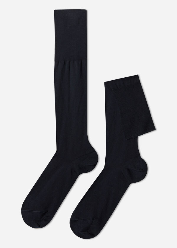 Calzedonia Calcetines Largos de Hombre en Hilo de Escocia
