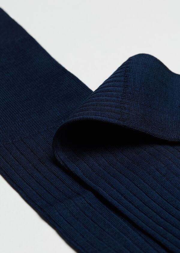 Calzedonia Calcetín largo de hilo de escocia de canalé para hombre En línea