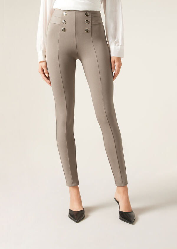 Calzedonia Pantalón Sailor Efecto Shapping Con Detalle Botones Superdescuento
