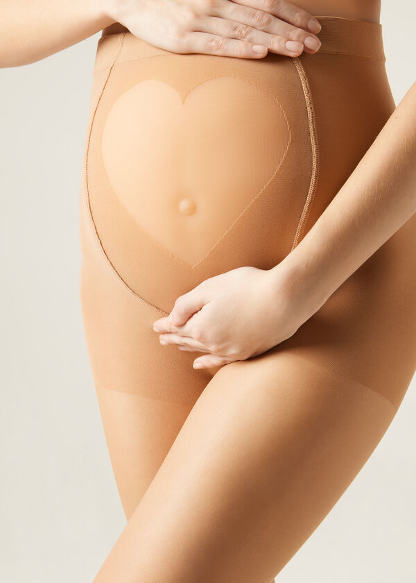 Calzedonia Pantis Transparentes 20 Deniers Premamá con Corazón Transparente 2025