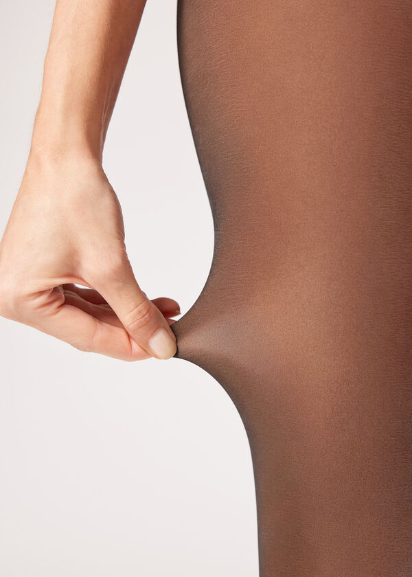 Calzedonia Panty Tupido Efecto Transparente Outlet