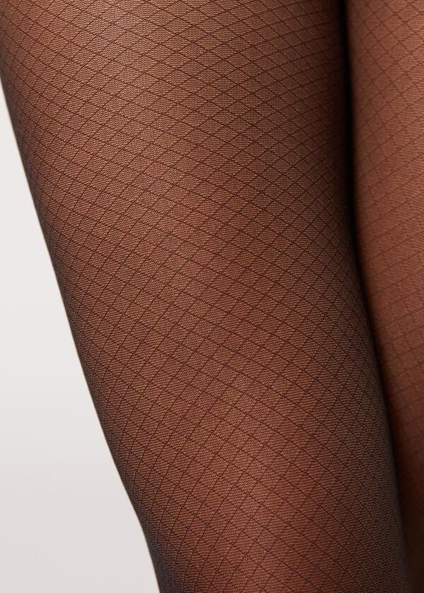 Calzedonia Panty Transparente Con Rombos Pequeños En oferta