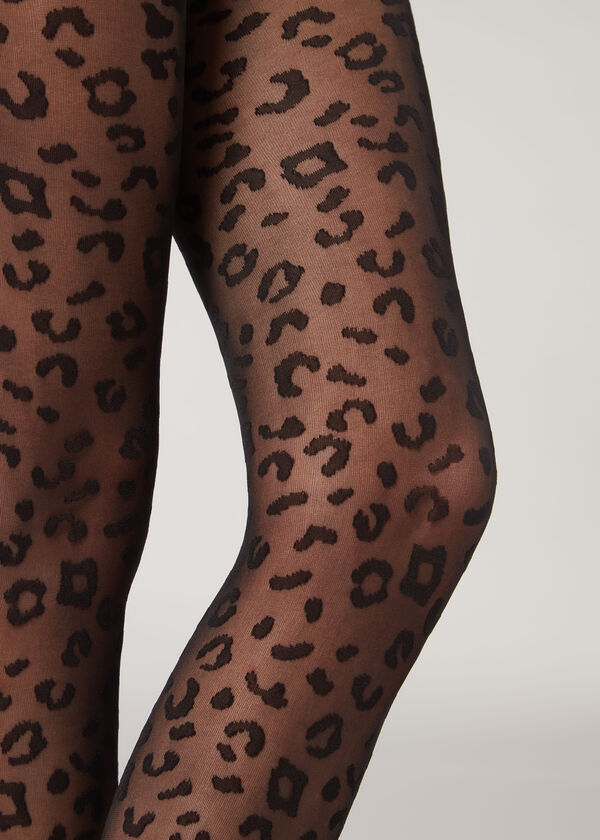 Calzedonia Panty Transparente Animal Print Ventas relámpago