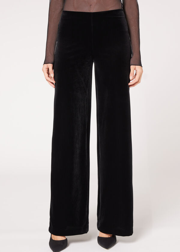 Calzedonia Pantalón Palazzo Terciopelo