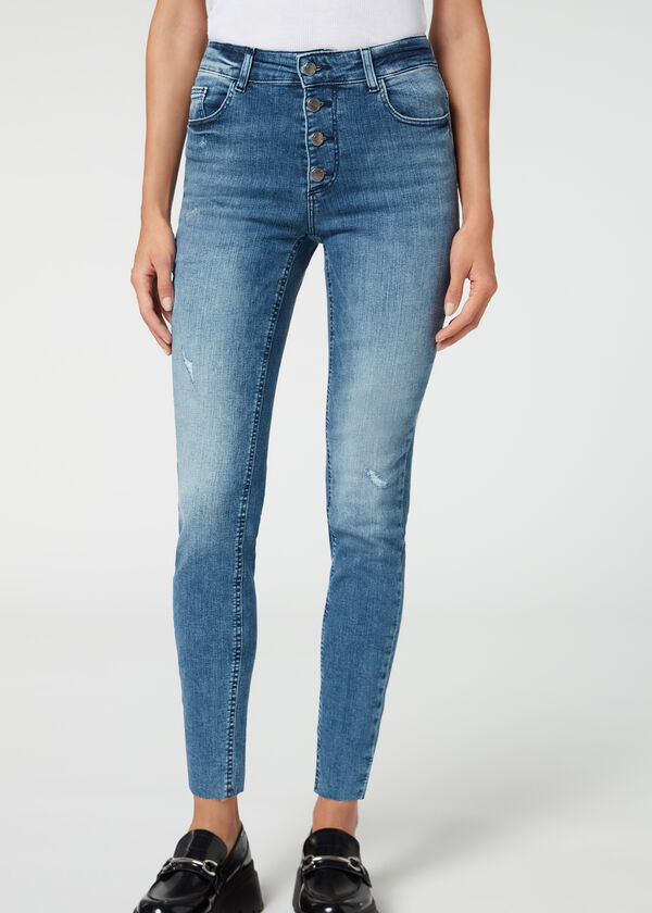 Calzedonia Pantalón Súper Skinny Detalle Botones