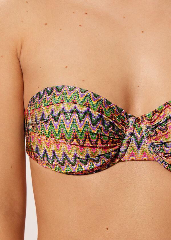 Calzedonia Bikini Bandeau Bright Optical Liquidación