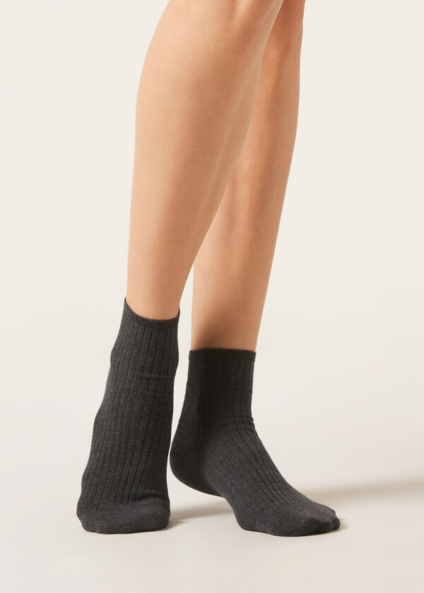 Calzedonia Calcetines de canalé cortos para mujer