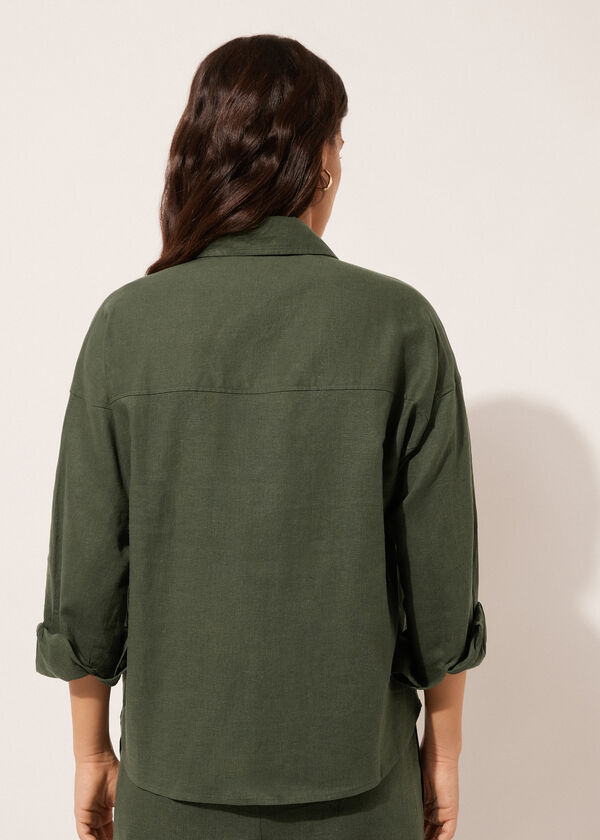 Calzedonia Camisa Corta Lino y Viscosa Outlet