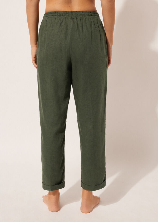 Calzedonia Pantalón Largo Lino y Viscosa Outlet online