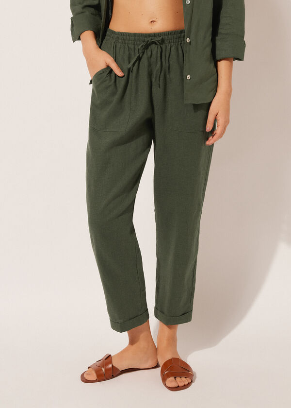 Calzedonia Pantalón Largo Lino y Viscosa Outlet online