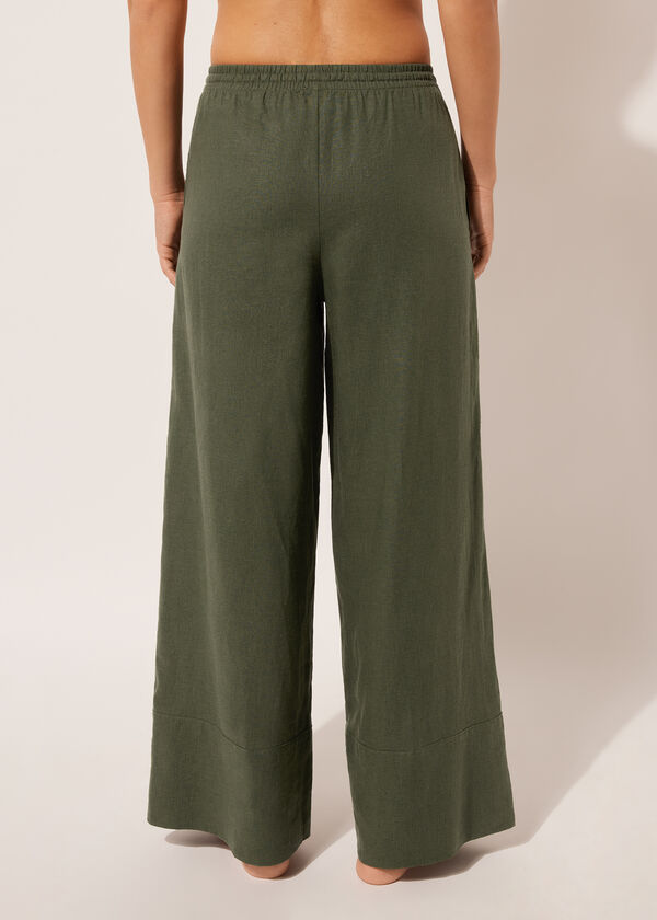 Calzedonia Pantalón Corto Palazzo Lino y Viscosa Rebajas
