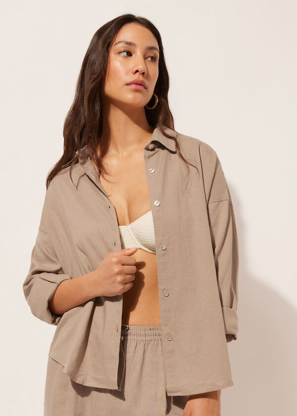 Calzedonia Camisa Corta Lino y Viscosa Ofertas