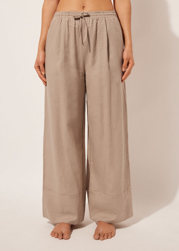 Calzedonia Pantalón Corto Palazzo Lino y Viscosa