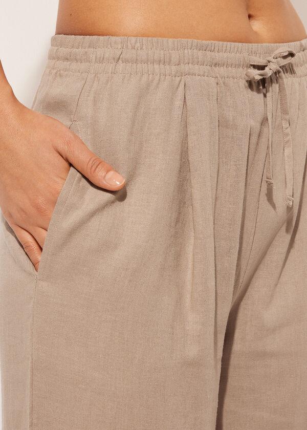 Calzedonia Pantalón Corto Palazzo Lino y Viscosa Venta caliente