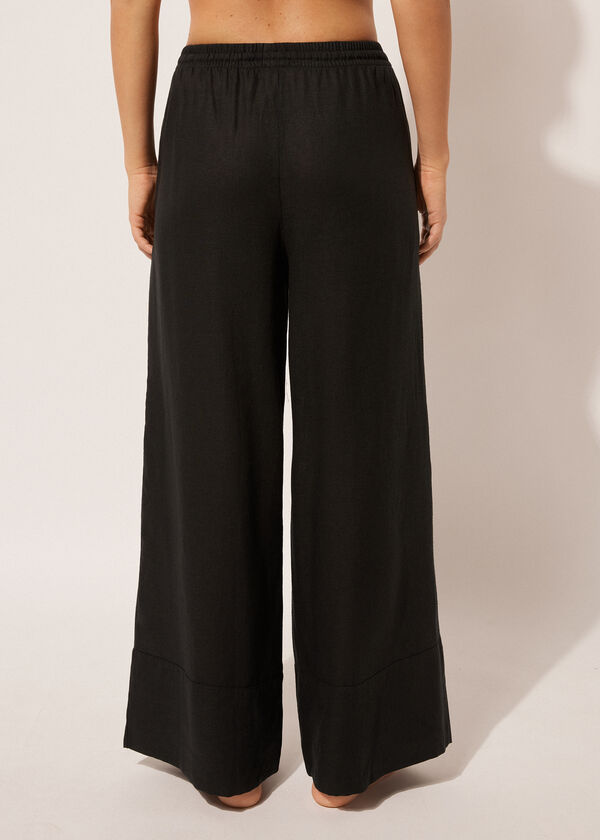 Calzedonia Pantalón Corto Palazzo Lino y Viscosa En oferta