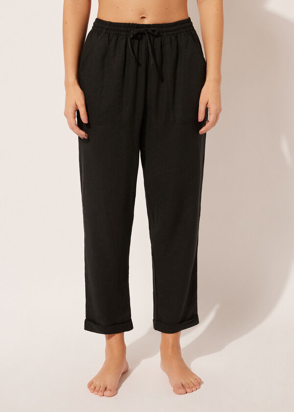 Calzedonia Pantalón Largo Lino y Viscosa