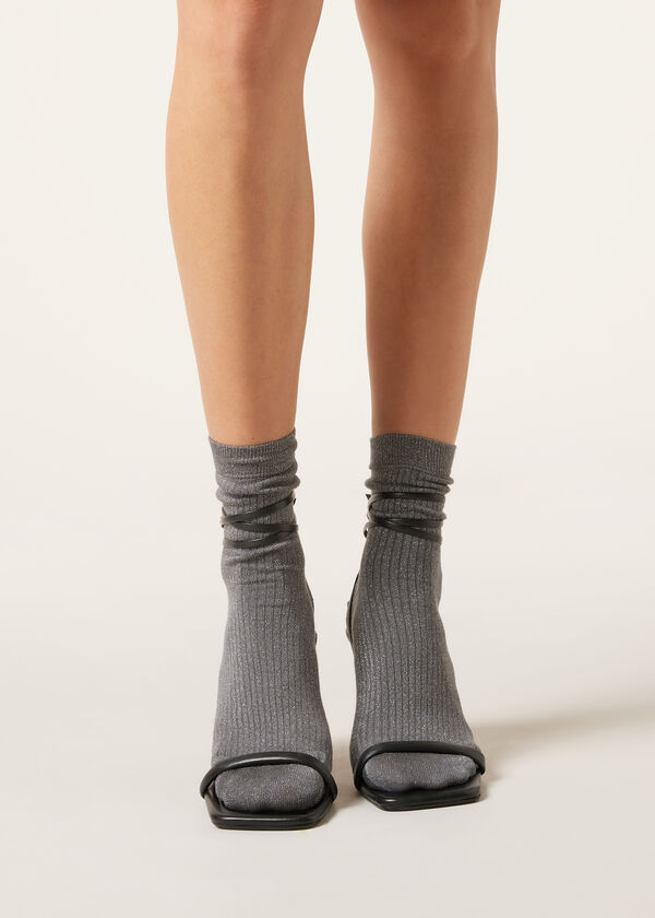 Calzedonia Calcetines Algodón Con Canalé Y Glitter Descuento por venta flash