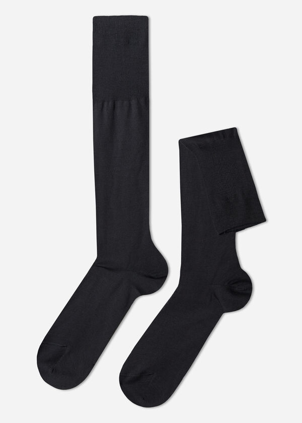 Calzedonia Calcetines Largos de Hombre en Hilo de Escocia