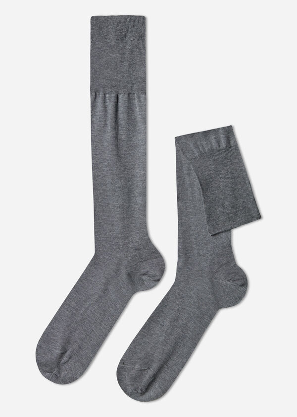 Calzedonia Calcetines Largos de Hombre en Hilo de Escocia