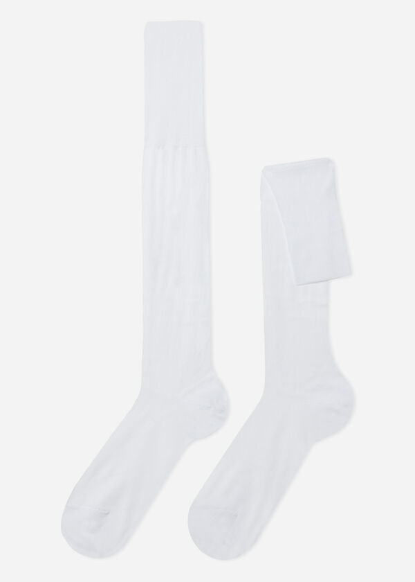 Calzedonia Calcetines Largos de Hombre en Hilo de Escocia