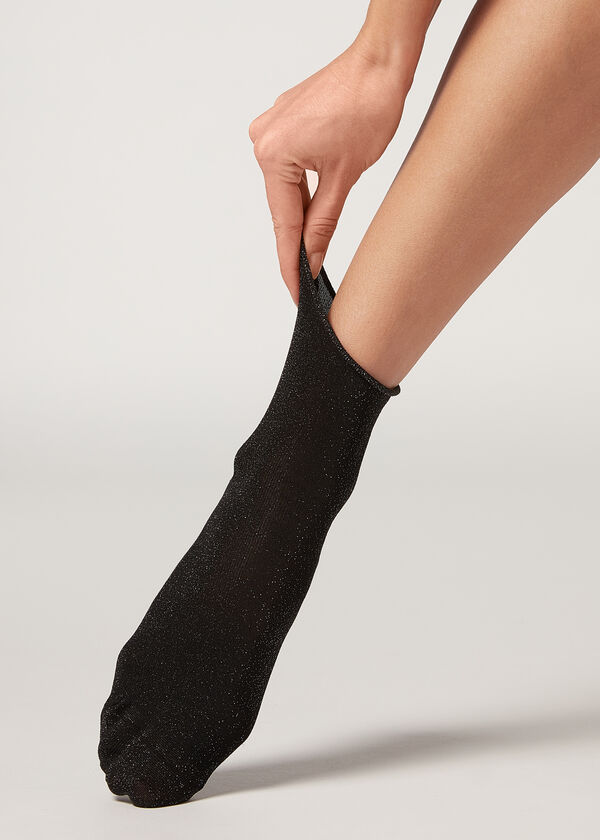 Calzedonia Calcetín con purpurina brillante en algodón