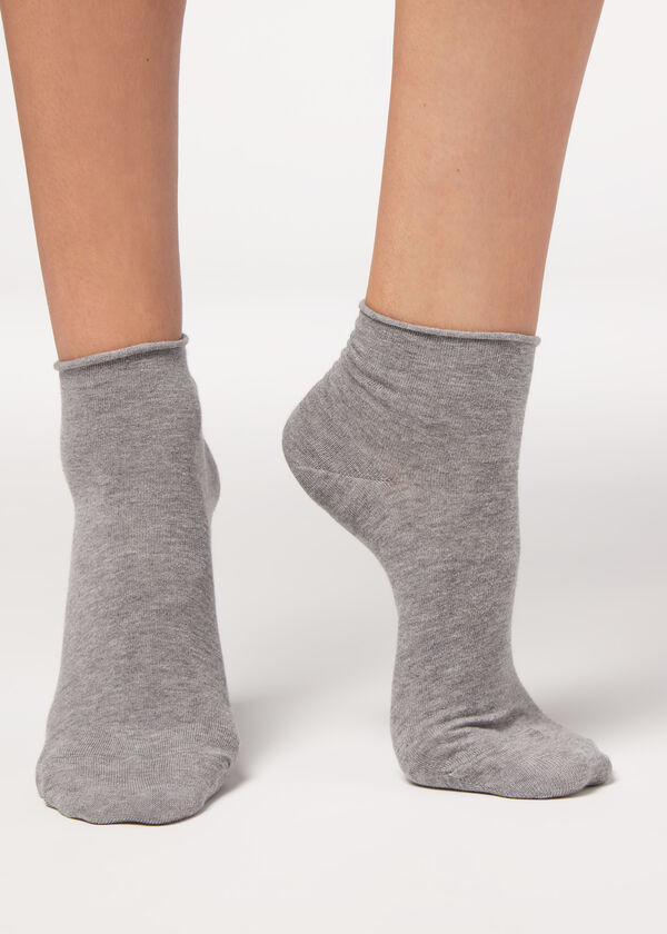Calzedonia Calcetines Cortos de Algodón Sin Puño