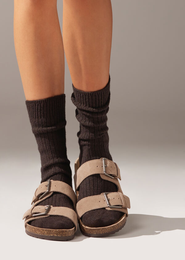 Calzedonia Calcetines Cortos Acanalados con Lana y cashmere Rebajas