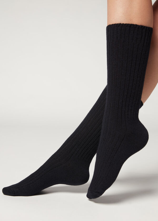 Calzedonia Calcetines Cortos Acanalados con Lana y cashmere Tienda de fábrica