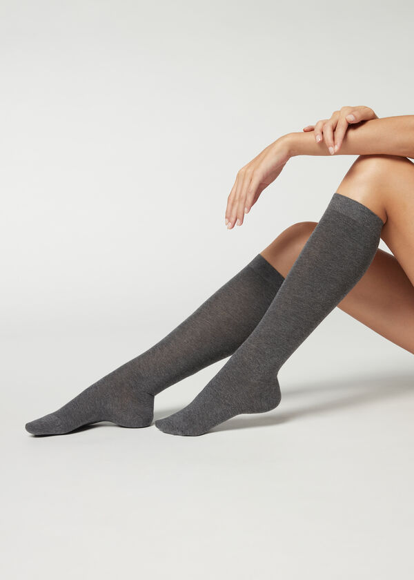 Calzedonia Calcetín Largo De Algodón