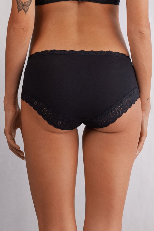 Intimissimi Braguita de Talle Medio de Algodón y Encaje Oferta especial