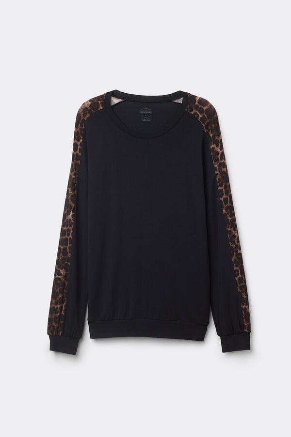 Intimissimi Camiseta de Manga Larga de Modal Luxurious Leopard Liquidación