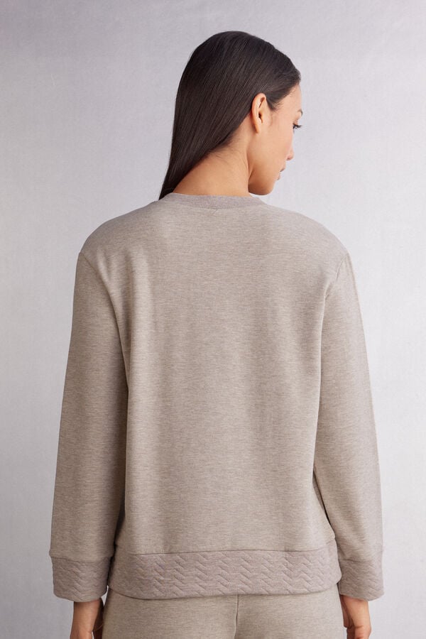 Intimissimi Camiseta Manga Larga Cuello de Pico Soft Chevron Libre de impuestos
