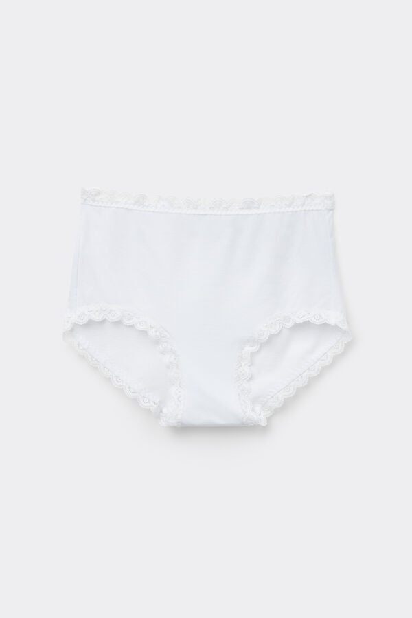 Intimissimi Braguita Culotte de Talle Alto de Algodón y Encaje Descuento