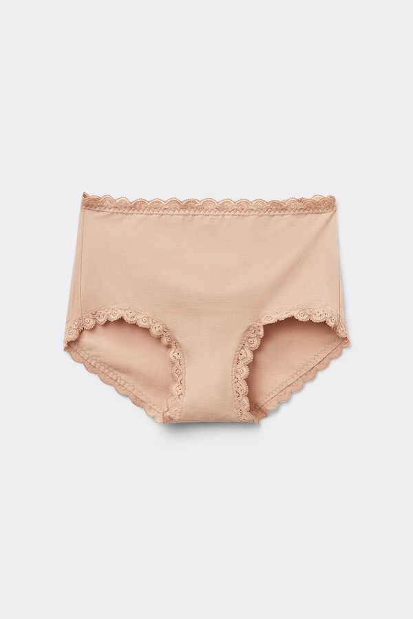 Intimissimi Braguita Culotte de Talle Alto de Algodón y Encaje ÚLTIMAS EDICIONES