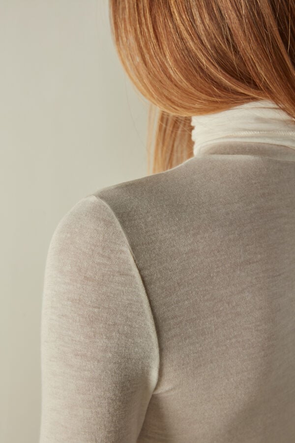 Intimissimi Camiseta de Manga Larga de Cuello Alto de Cashmere Ultraligero de Modal Ofertas
