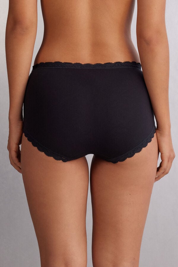 Intimissimi Braguita Culotte de Talle Alto de Algodón y Encaje Outlet