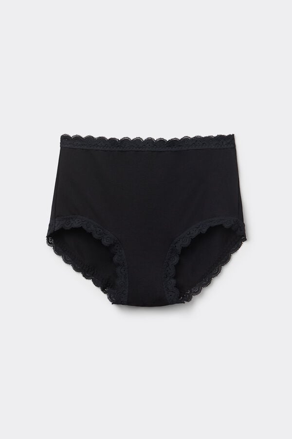 Intimissimi Braguita Culotte de Talle Alto de Algodón y Encaje Outlet