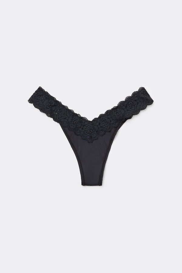 Intimissimi Brasileña de Encaje y Microfibra Estilo de los Años 80 En oferta