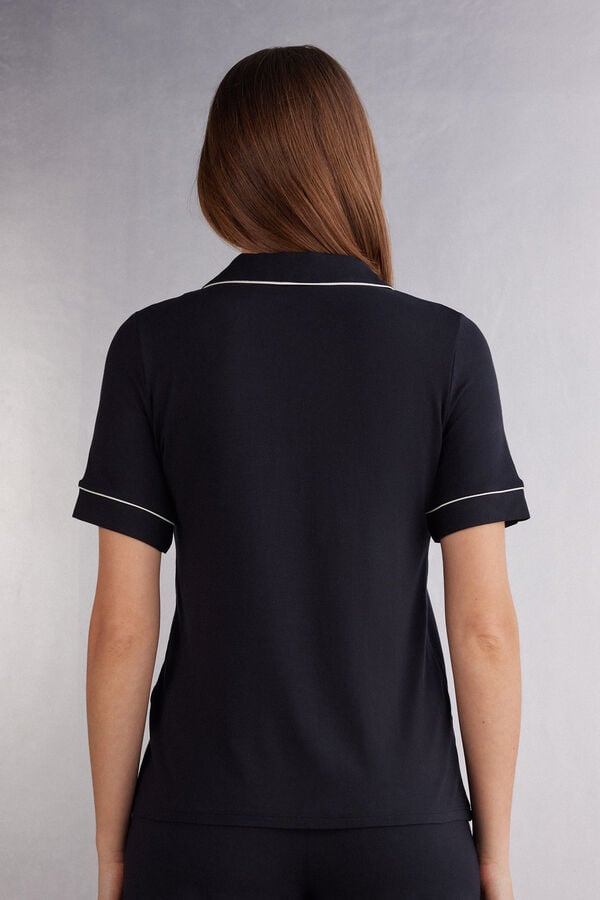 Intimissimi Camiseta de Manga Corta con Abertura Frontal de Modal Ofertas
