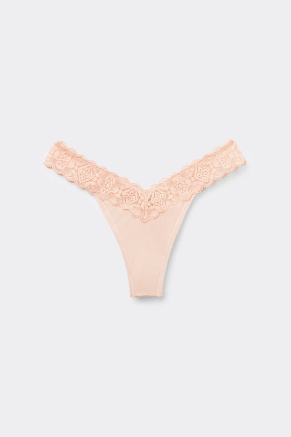 Intimissimi Brasileña de Encaje y Microfibra Estilo de los Años 80 Oferta especial de fábrica