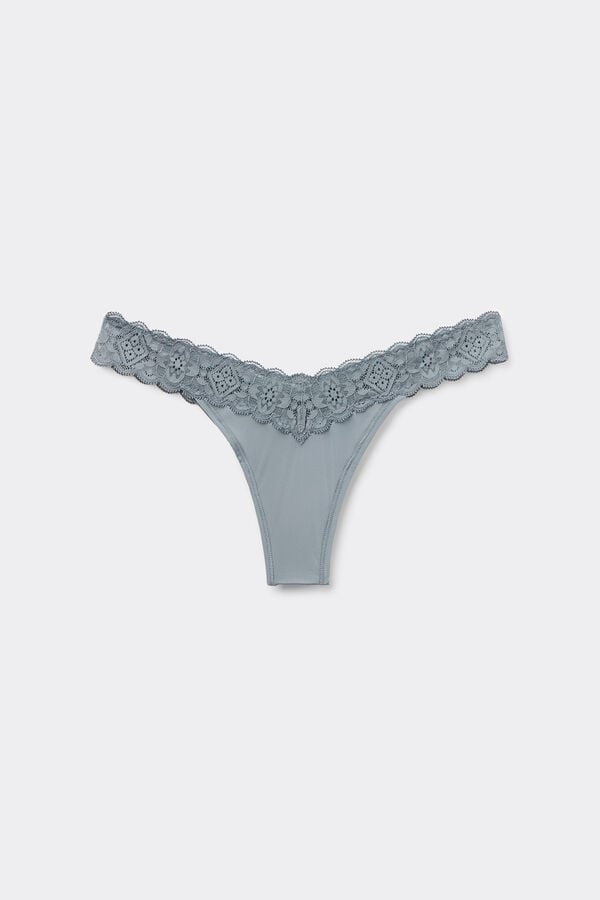 Intimissimi Brasileña de Encaje y Microfibra Estilo de los Años 80 Tienda de fábrica