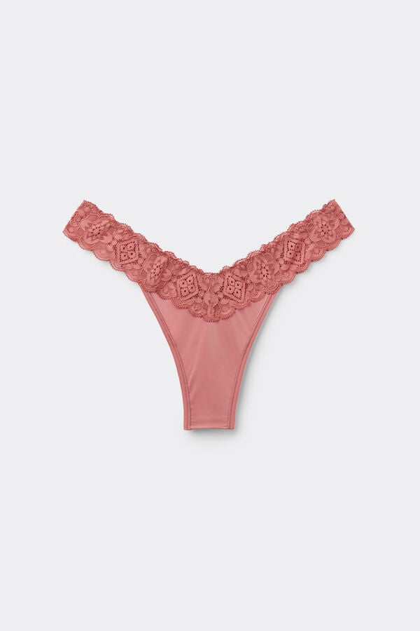 Intimissimi Brasileña de Encaje y Microfibra Estilo de los Años 80 Venta caliente