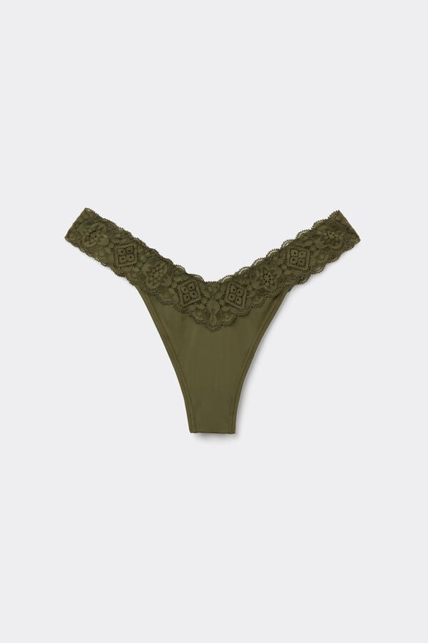 Intimissimi Brasileña de Encaje y Microfibra Estilo de los Años 80 Rebajas de fábrica