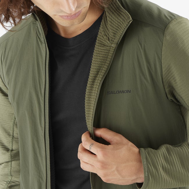 Salomon Essential Lightwarm Hybrid - Chaqueta intermedia de cremallera completa para hombre Últimos 2 días