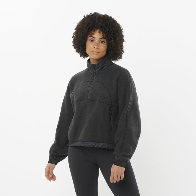 Salomon Chroma Cropped - Prenda intermedia de media cremallera para mujer